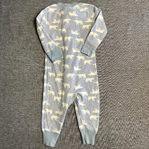 HANNA ANDERSSON Sleeper - zip-up - Blue & white polar bear  motif  12-18 mo - Picture 2 of 4